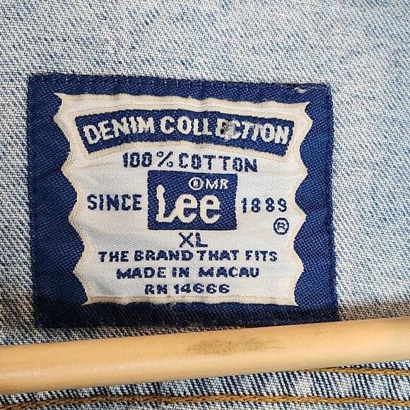 Lee XL Jean Denim Collection Jacket Vintage Mens Buttoned Blue Cotton RN 14666 - Picture 5 of 7